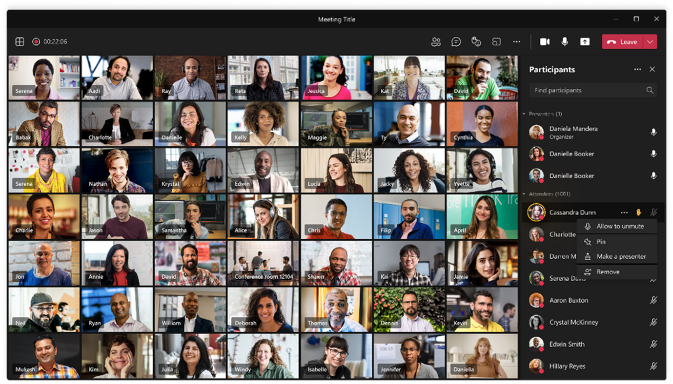 1000 person Teams Webinars in a Hybrid Workplace