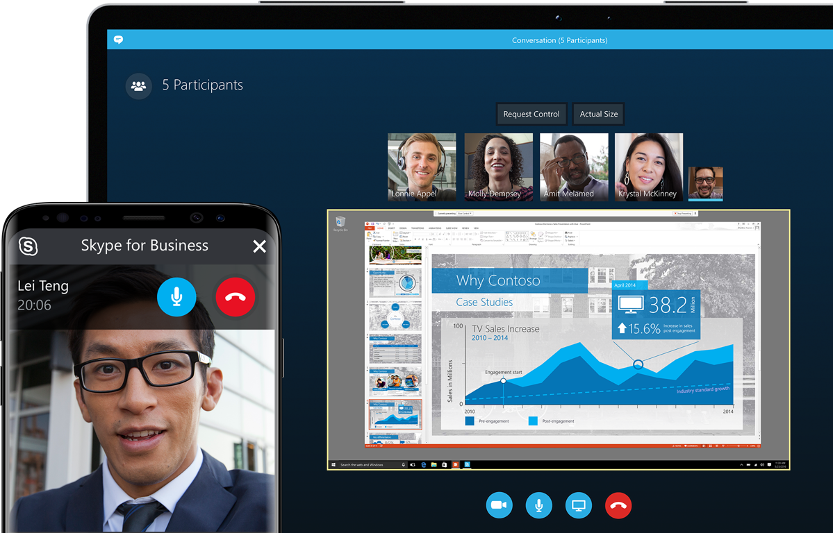 Skype for Business on a Laptop and Mobile device