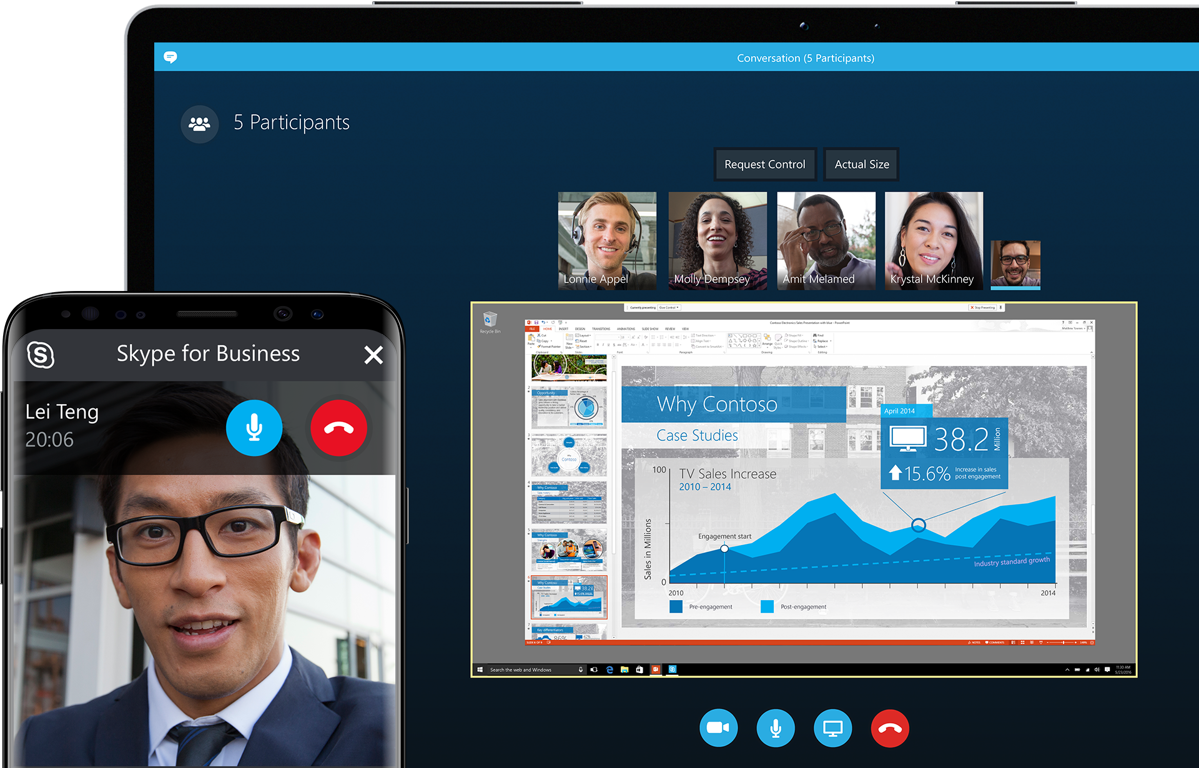 Skype for Business on a Laptop and Mobile device