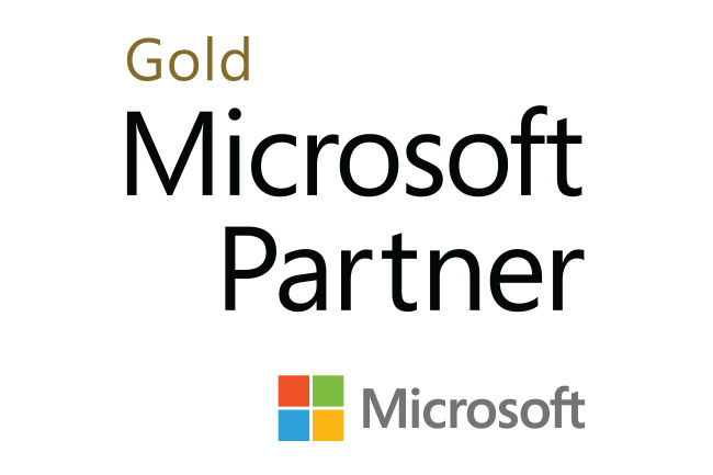 Gold Microsoft partner with Microsoft logo