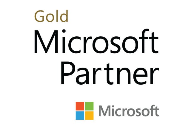 Gold Microsoft partner with microsoft logo Gold Microsoft partner with Microsoft logo