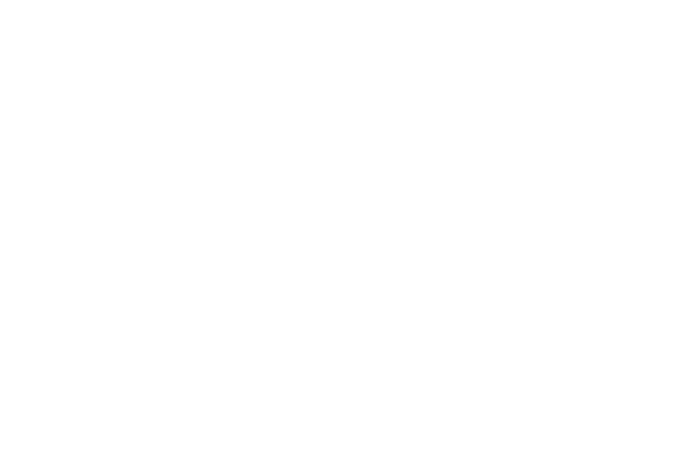 Air Products white logo without background