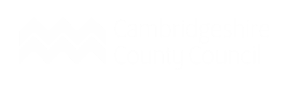 Cambridge county council white logo without background