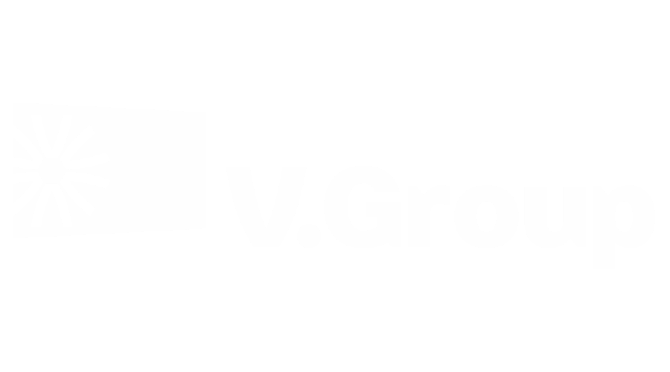 V Group white logo without background