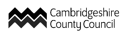 Black Cambridgeshire County Council logo with text
