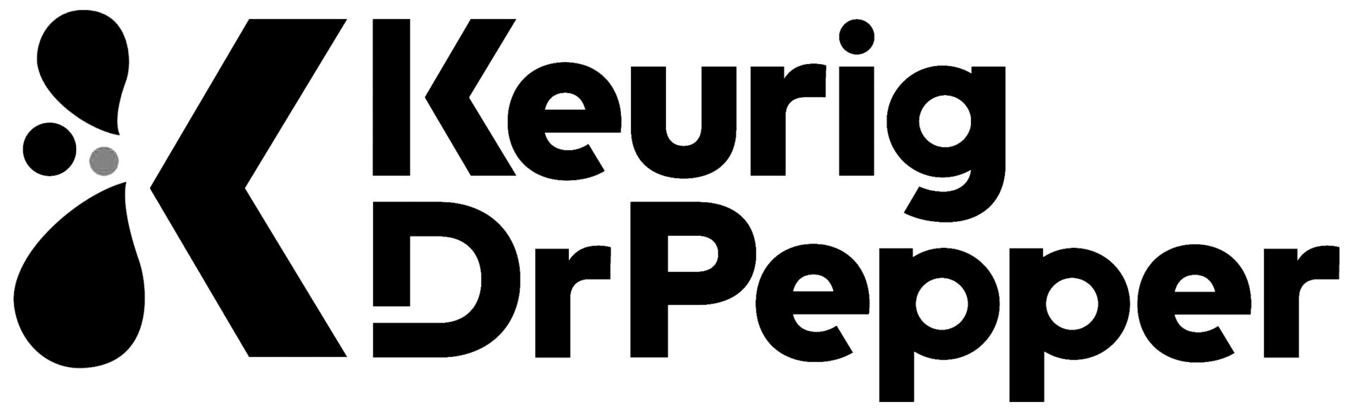 Black and grey Keurig Dr Pepper logo with text