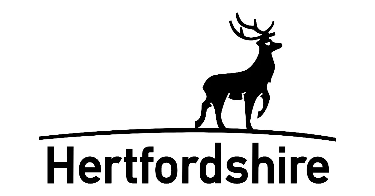 Black Hertfordshire logo with text