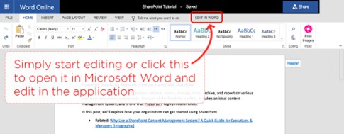 Editing SharePoint document in Microsoft Word
