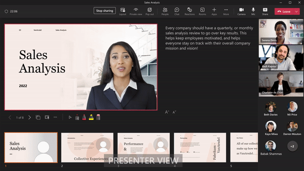 Microsoft Teams Meeting with PowerPoint Presenter View
