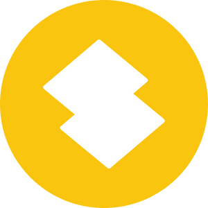 All white Power Pages Logo on a yellow circle
