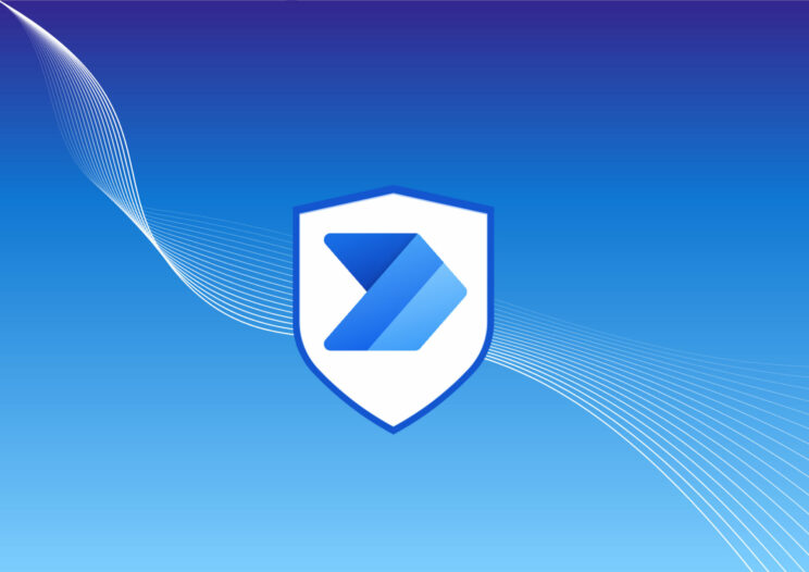 Blue Gradient with A Shield Including The Microsoft Power Platform Logo
