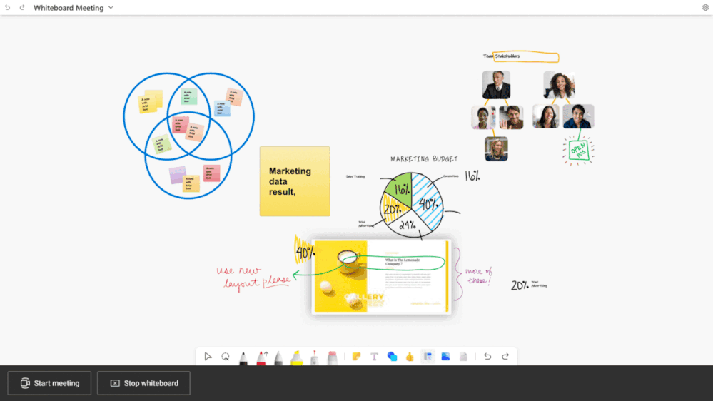 whiteboard in microsoft teams meeting