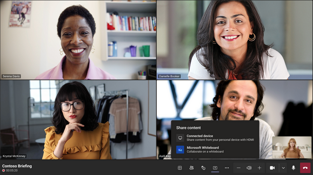a microsoft teams meeting with four people