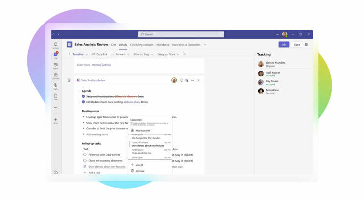 Microsoft teams premium image with colourful shapes in the background