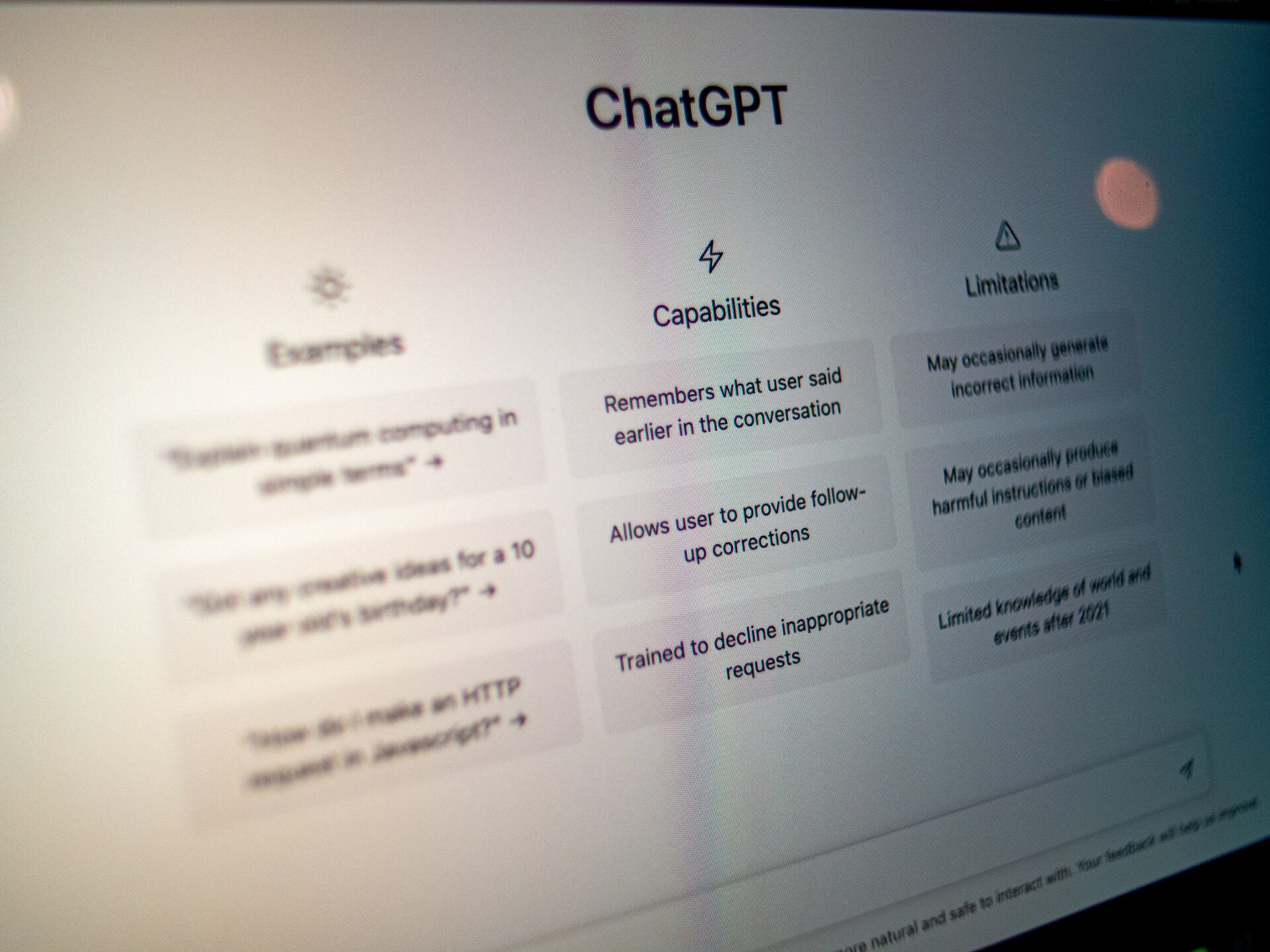 a computer screen with the website Chat GPT on it 
