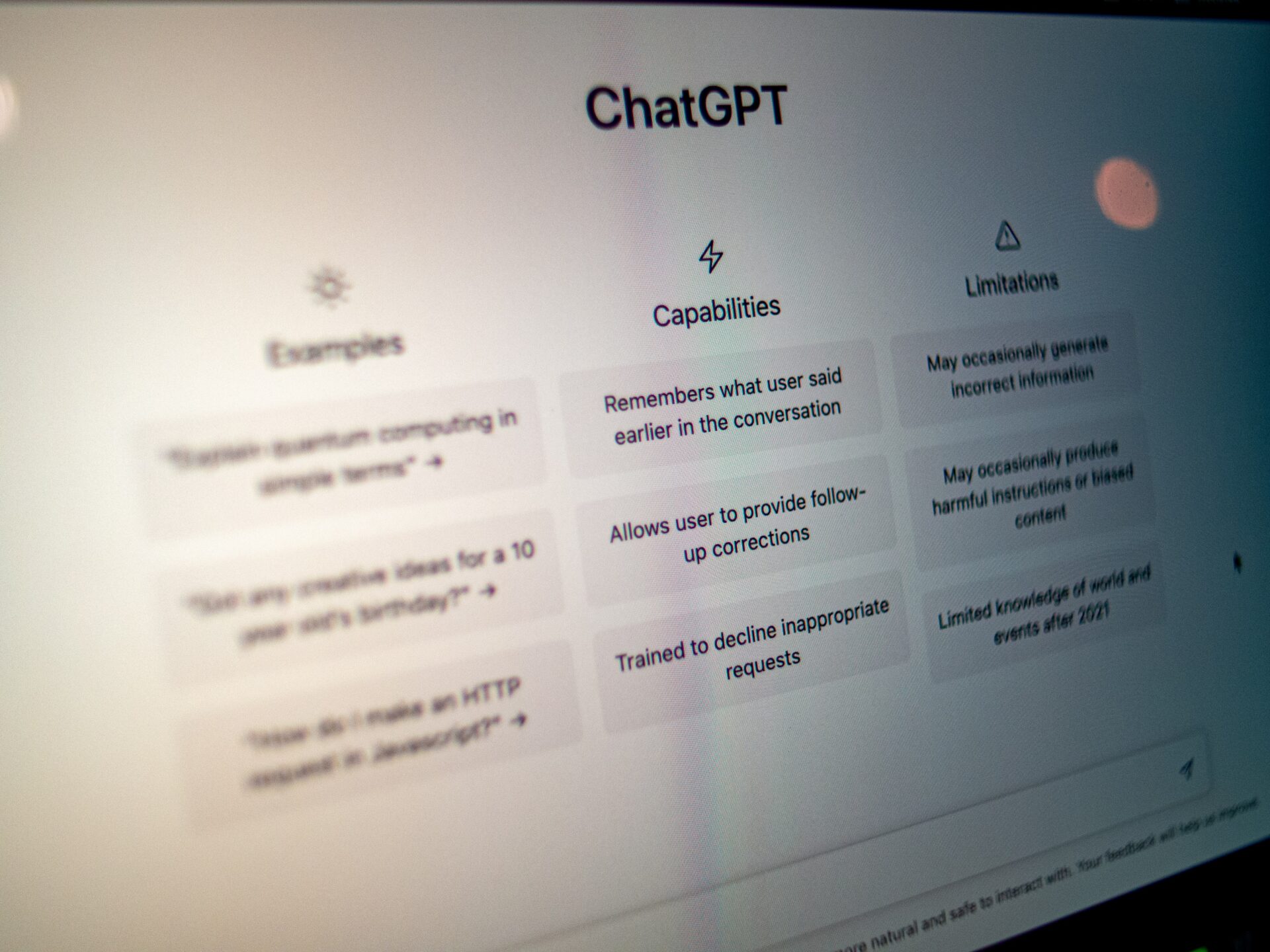 a computer screen with the website Chat GPT on it