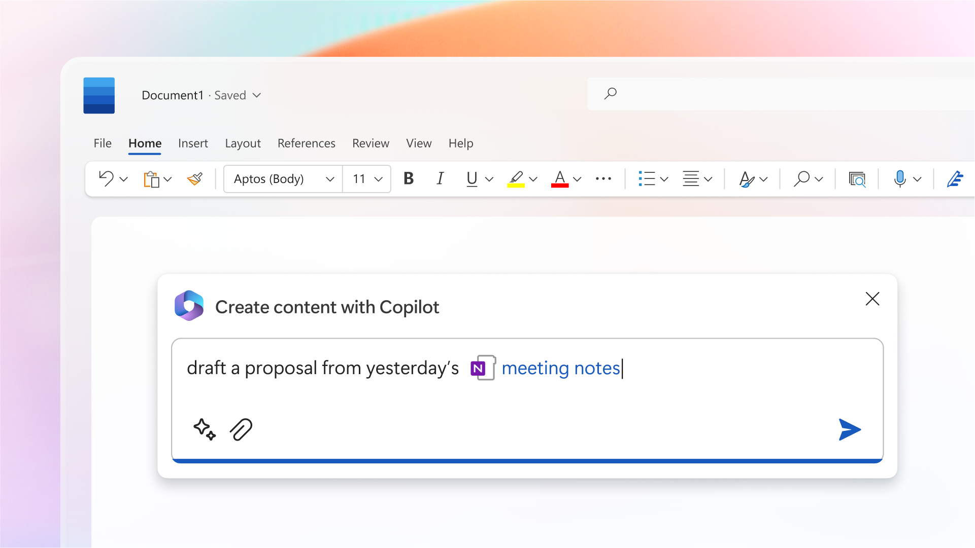 A screenshot of copilot within MS Word. 
