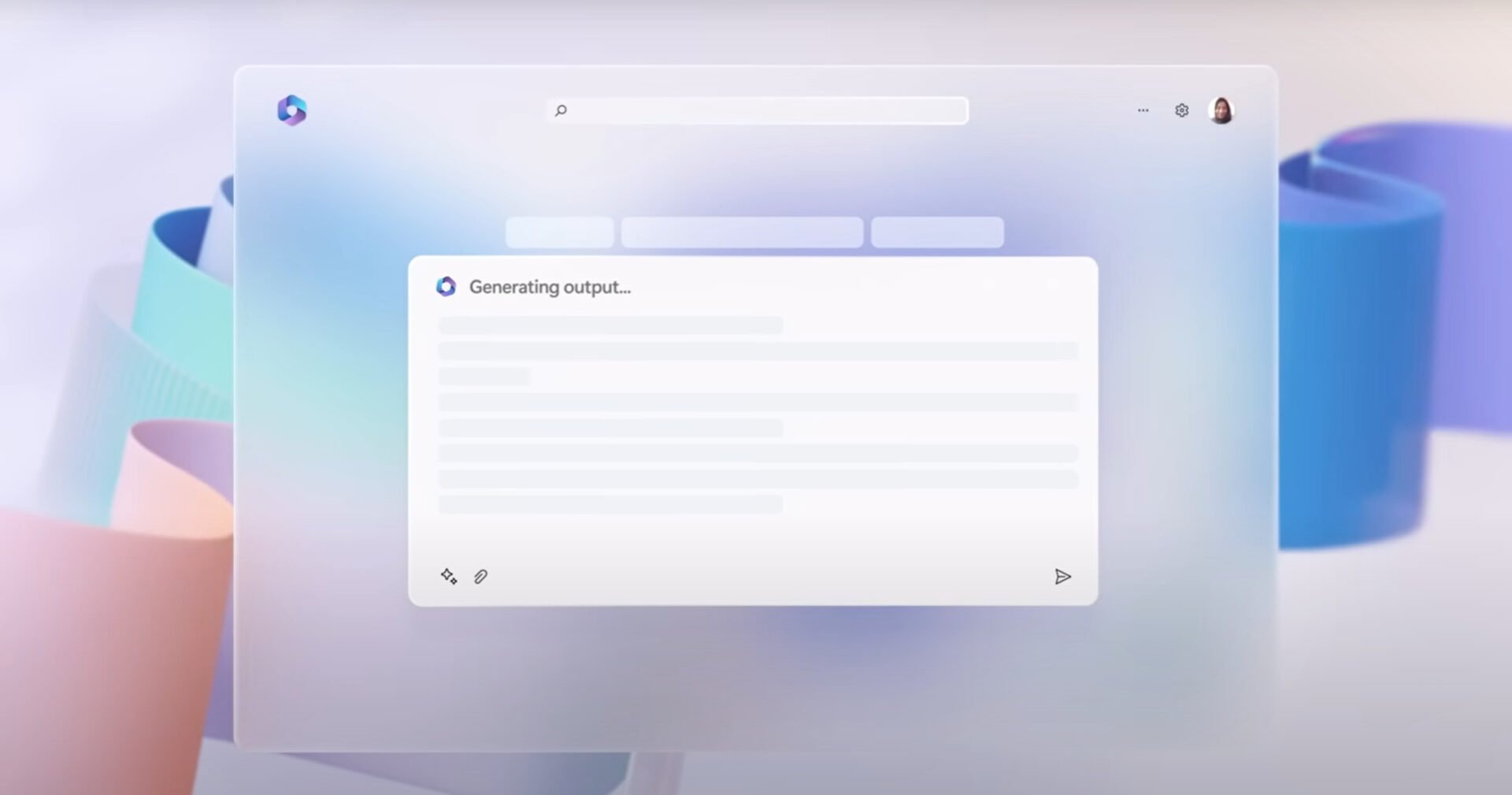 A screenshot of Copilot about to generate output within M365