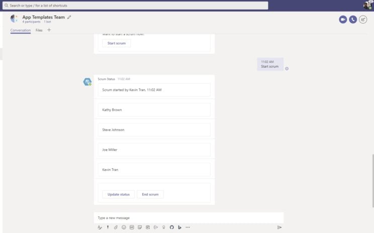 Microsoft Teams Apps: Scrum for Group Chat 