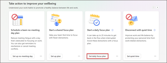 a screenshot of viva insights suggesting a focus plan
