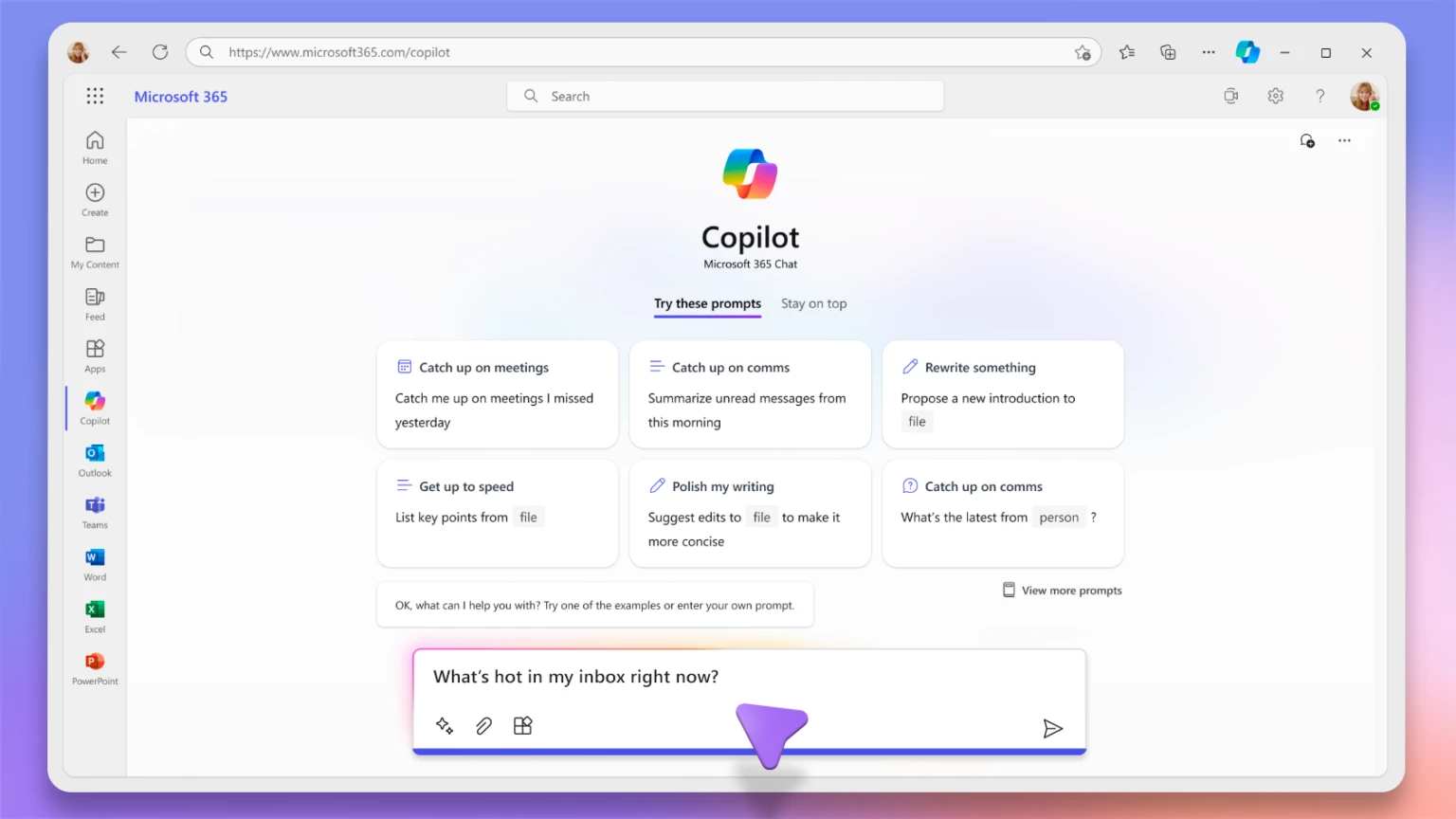 a short gif of copilot, telling a user the most important emails from their inbox