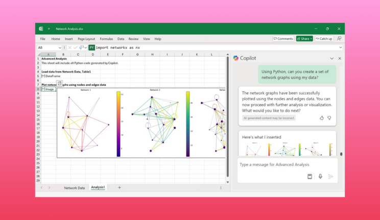 Excel and copilot data visualisation