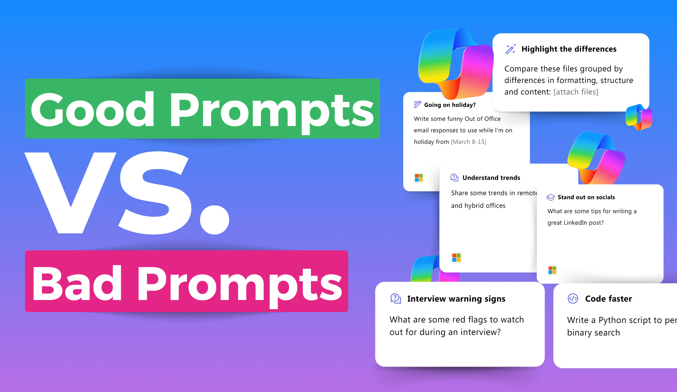 Good prompts vs. Bad prompts header image.