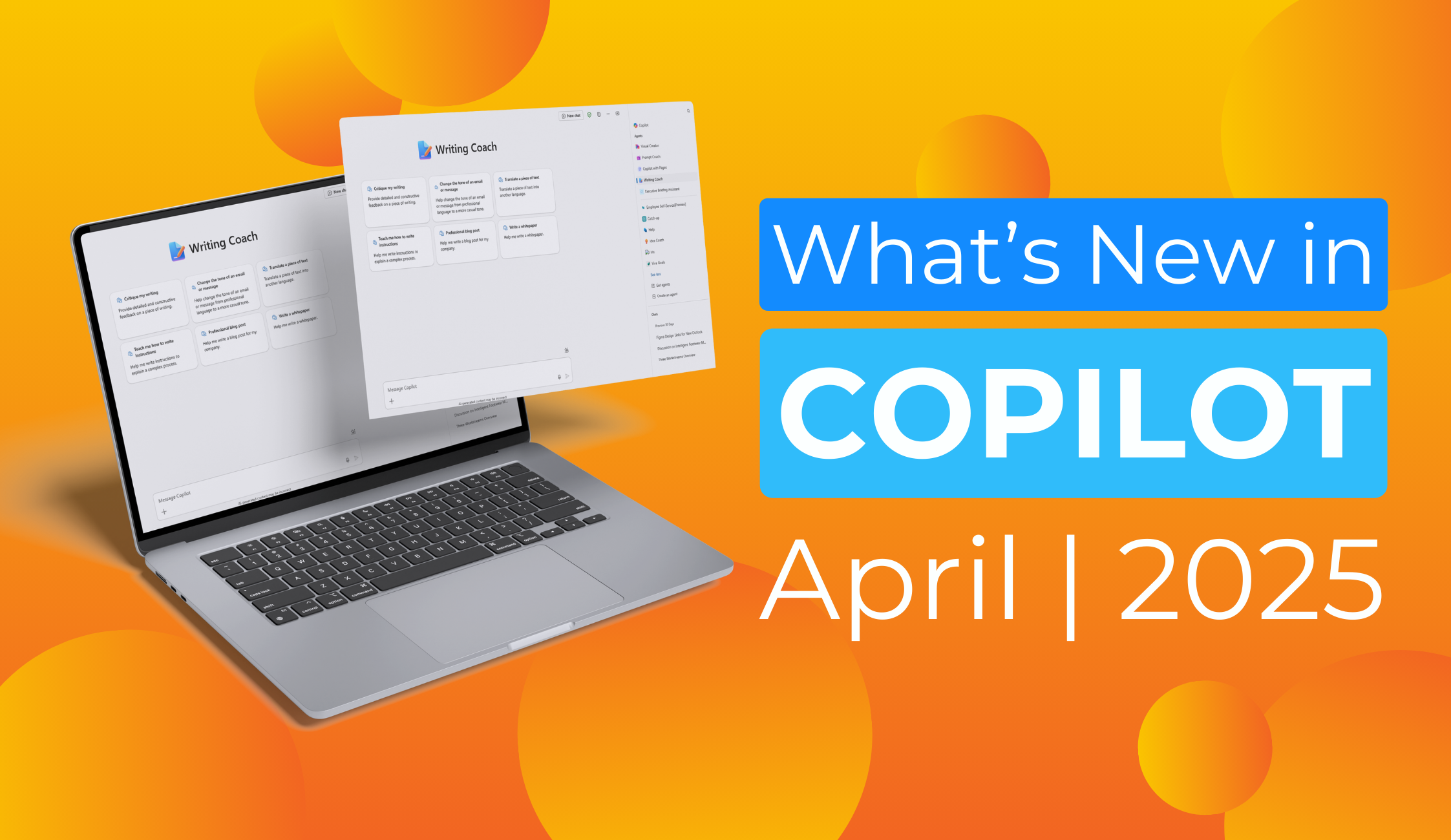 Copilot April Update on orange background